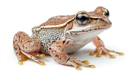 A small frog on a white background
