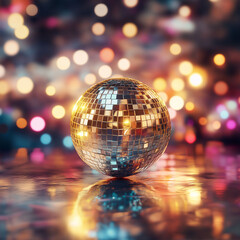 Ball disco gold mirror discoball golden glitter