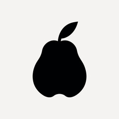 Poster - worldfaceslab_a_black_silhouette_pear_logo_icon_on_a_white_back_d51c7300-2aee-47b9-9a4f-04b1c00b562c-p