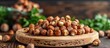 © 2rogan - Hazelnuts On Wooden Backdrop Heap Or Stack Of Hazelnuts Healty Food