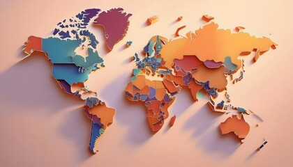 environmental impact concept - digital map of the world with tropical zones showing weather conditio