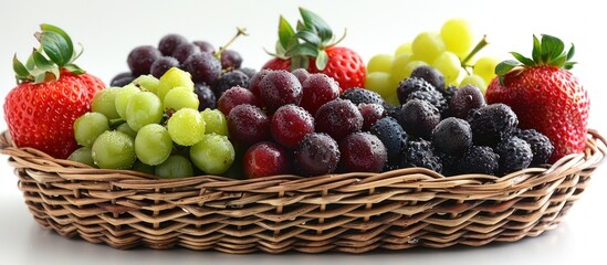 Wall Mural - Assortment of Fresh Fruits in a Wicker Basket