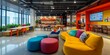 © kwanchaift - Dynamic startup office featuring flexible workspaces, colorful decor, and advanced technology fostering creativity and teamwork.