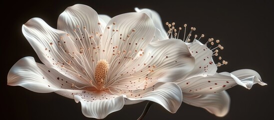 Poster - Delicate White Flower with Red Spots