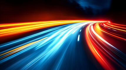 Poster - Abstract Speed Light Trails: A Journey of Motion and Color