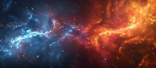 Canvas Print - Cosmic Collision: Fire and Ice in the Nebula