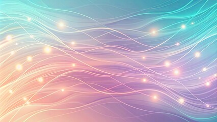 Wall Mural - Abstract Pastel Background with Delicate Curved Lines and Glowing Lights