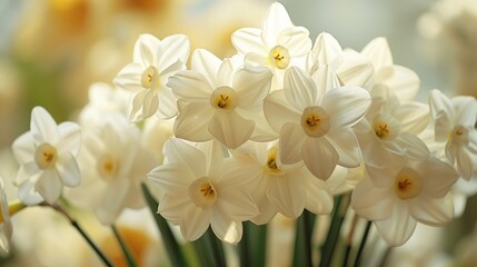 Wall Mural - Close-up of a Bouquet of White Daffodils