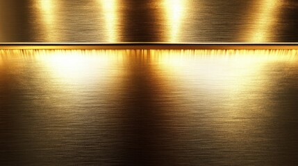 A sleek gold metallic surface background with a brushed texture and soft glow