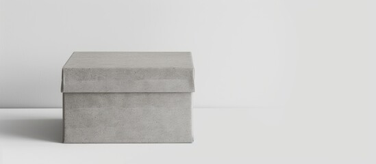 Canvas Print - Grey Cardboard Box Isolated On A White Background