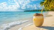 © nafisah - Coconut drink on the beach. in summer