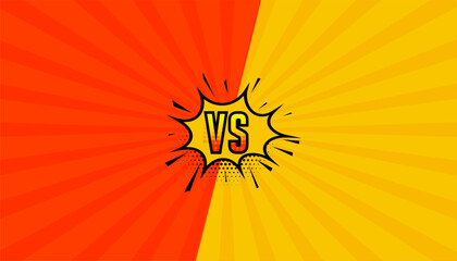 Wall Mural - cartoon style versus vs radial banner for dual battles and matches