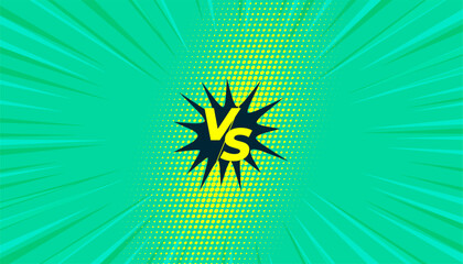 Wall Mural - eye catching versus vs tournament poster in cartoon style
