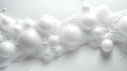 Canvas Print - Closeup of White Foam Bubbles - Abstract Texture