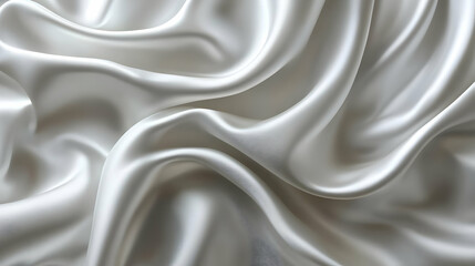 Canvas Print - White Silk Draped Fabric Texture Background