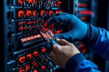 Hacker using a digital brute force tool, showing hundreds of password attempts rapidly testing combinations on a secure system