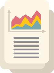 Poster - Stack of business documents for financial report with growing charts, business and financial success concept