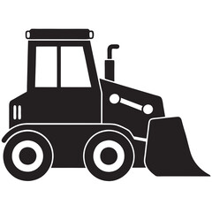 Wall Mural - Bulldozer silhouette vector isolated on a white background