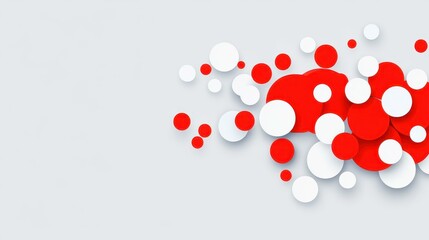 Wall Mural - Eyecatching red and white abstract circle background, perfect for showcasing your text with a modern flair.