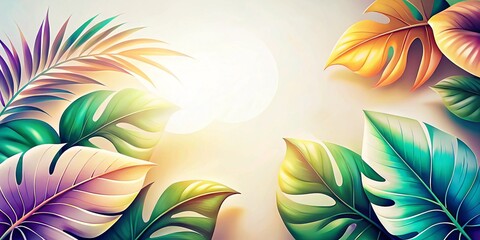 Wall Mural - abstract colorful background with flowers