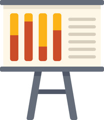 Wall Mural - whiteboard is showing a bar chart with data analysis results for business presentations