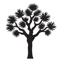 Sticker - Joshua tree silhouette vector art illustration