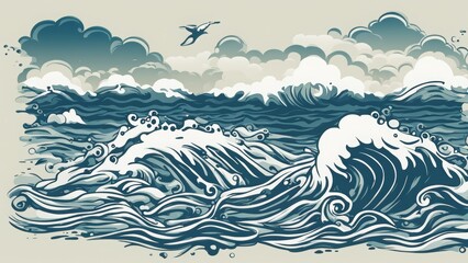 Poster - sea and waves