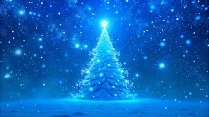 Wall Mural - christmas tree on blue background