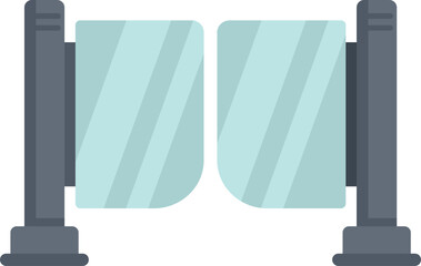 Sticker - This flat vector icon depicts a double security glass turnstile gate access point