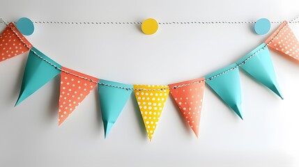 Wall Mural - party garland with colorful festive flags