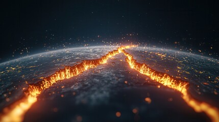 Canvas Print - Burning Earth Crack.