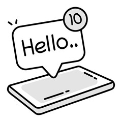 Wall Mural - A doodle style icon of messaging app 

