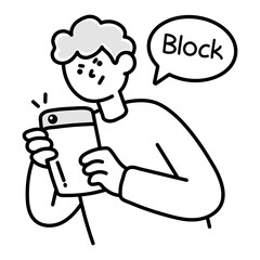 Poster - Drawing style icon of block user 

