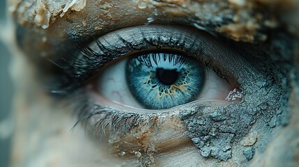 Sticker - Close-up of a Blue Eye with Intricate Texture