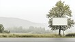 © Usman - An empty signboard on a roadside with nature in the background.