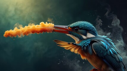 Sticker - Kingfisher with Smoke