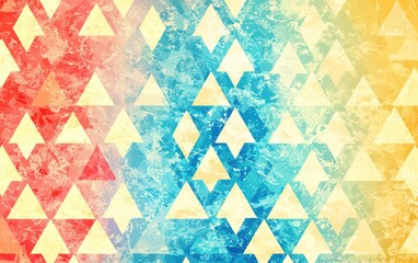 Wall Mural - Abstract geometric pattern of colorful triangles