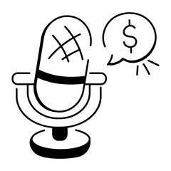 Poster - Business podcast doodle style icon 

