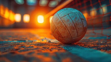 Volleyball with the atmosphere in the stadium with exciting backlight. After a hard training, this is another popular sport that requires a lot of energy.