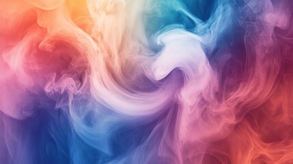 Wall Mural - Colorful Abstract Smoke Swirls on a Gradient Background