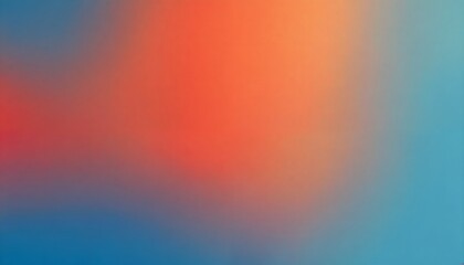 Wall Mural - orange red blue grainy gradient background retro pastel noise texture