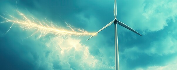 Sticker - Wind Turbine and Lightning.