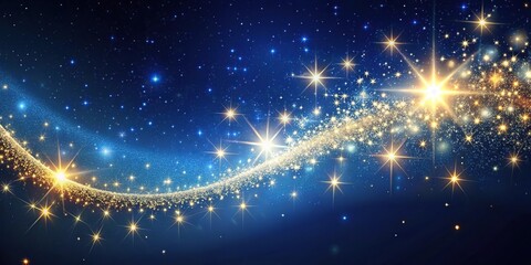 Wall Mural - abstract background with a space wave of stars seen from a unique worm's eye view