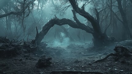 Wall Mural - eerie forest decoration creates a haunting ambiance