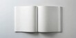 © night - Open blank book on white background with shadows creating a minimalistic and clean visual