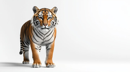 3D rendering of a large tiger isolated on a white background