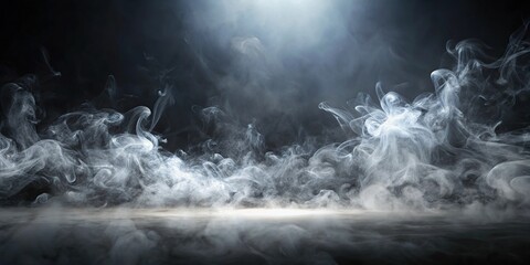 Poster - Abstract black and smoke background with light effect