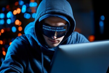 Hacker using a digital brute force tool, showing hundreds of password attempts rapidly testing combinations on a secure system