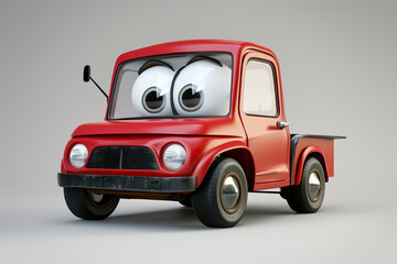 Wall Mural - A beautiful fictional cartoon car with pronounced headlights on a colorful background