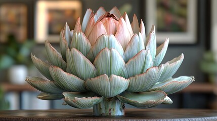 Canvas Print - Close-Up of a Fresh Artichoke: A Study in Green and Texture